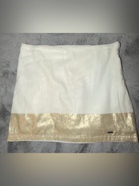 Hollister Mini Skirt with White/Gold Sequin Hem